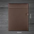 A4 Brown Leather Conference Folder Vertical Writing Pad with Pen Holder & Clip - Conference Folder (Vertical with Pen Insert) / Brown
