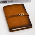 A5 vintage genuine leather travel journal notebook, brown loose-leaf diary with metal buckle. - Classic Brown
