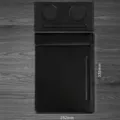 Black A4 leather conference folder with pen slot and cup holder, professional business pad. - Conference Folder A01 Set (Vertical with Pen Slot) / Black