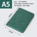 A5 lederen notitieboek met rits zakelijke planner 192x256mm groen kantoorjournaal - Losbladig Notitieboek met Rits / A5 / Groen
