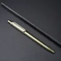 Penna gel metallica retrattile 0.5mm punta fine inchiostro nero cancelleria ufficio - Oro champagne / Penne a scatto per il business