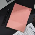 Retro geometric pattern pink hardcover notebook thick business diary work notepad for office use - Pink