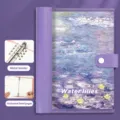 A5 Monet Seerosen ästhetisches lose Blätter Notizbuch mit Metallbinder und liniert. - Seerosen Ölgemälde / A5 Liniert Ringbuch