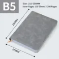 B5 Rits Notitieboek PU Lederen Map Dagdagelijks Planner Kantoor Kantoorwaren Grijs 215x290mm - Losbladig Notitieboek met Rits / B5 / Grijs