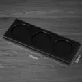 Black leather triple-hole cup holder tray, premium hotel business conference desk accessory 248mm - B Cup Holder / Black