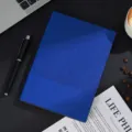 Blue retro key pattern hardcover notebook for business office and daily journaling needs. - Dark Blue