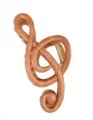 Pinza de pelo clave de sol creativa marrón efecto madera, grande para coleta elegante. - Veta de madera