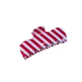 Rood-wit gestreepte haarklem, schattige mode haarklauw accessoire voor dagelijks. - 10.5cm-Vierkant / Rood