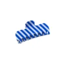 Blau-witte gestreepte haarklem van acrylhars, stijlvolle en modieuze haarclip voor dagelijks. - 10.5cm-Vierkant / Saffierblauw