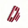 Rood-wit gestreepte haarklauw voor vrouwen, stijlvolle en schattige haarklem voor dagelijks gebruik. - 7.5cm / Rood