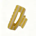 Geel en wit gestreepte haarklem voor dames, prachtig stijlvol geometrisch haaraccessoire - 7.5cm / Geel