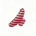 Rood-wit gestreepte haarklem, stijlvol accessoire voor paardenstaarten en elegante kapsels. - 10.5cm / Rood