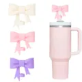 Silikon Schleife Strohhalmabdeckung Details und Becher Anwendung Szene Zubehör. - 3er Set - Kombination 2