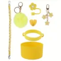 Détails de l'ensemble d'accessoires pour tasse Stanley jaune avec breloques et botte - Jaune