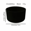 Silicone water bottle boot detail view, black protective sleeve, 9cm diameter size. - Black