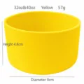 Silicone water bottle boot protective sleeve detail shot, 9cm diameter, yellow color. - Bright yellow