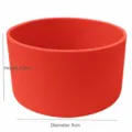 Silicone boot detail, red protective sleeve for water bottle bottom, 9cm diameter size. - Red