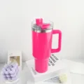 40oz stainless steel vacuum insulated tumbler with ergonomic handle and reusable straw. - 1.1L-2L / Rainbow Lacquer Rose Red