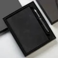 Black business notebook and metal pen gift set for office meeting and corporate gifting. - Classic / Black Upgrade Gift Box / Black