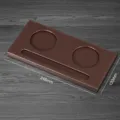 Brown leather hotel conference cup holder writing pad with two cup slots and pen holder. - A01 Cup Holder / Brown
