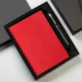 Red hardcover notebook and metal pen gift set, elegant business office stationery. - Classic / Black Upgrade Gift Box / Red
