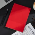 Vintage embossed retro pattern hardcover notebook business office writing diary book - Red