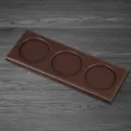Brown leather 3-circle cup holder desk pad office meeting table organizer mat 248x88mm - B Cup Holder / Brown