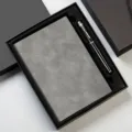 Business notebook gift set with hardcover grey journal and premium pen in black box - Classic / Black Upgrade Gift Box / Gray