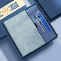 A4 blue notebook gift set with business pen and refill, elegant custom packaging design. - Classic / Blue Square Box / Blue