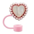 Schattige roze hart parel rietje cover stofplug voor beker 40oz accessoires nieuw - Roze