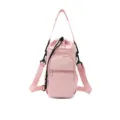 Pink water bottle pouch with strap and pocket main view, portable outdoor sports bag. - Pink