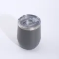 Vaso térmico de acero inoxidable con tapa, taza gris con forma de huevo para bebidas. - 12oz / Gris