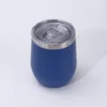 Vaso de vino de acero inoxidable azul taza de viaje aislada al vacio con tapa hermetica. - 12oz / Azul marino