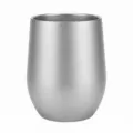 Vaso huevo de acero inoxidable, taza vino vacío plateada, taza de metal minimalista. - 12oz / Plateado