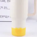 Silicone protective cup boot with cute heart design for insulated tumbler base pad - Bottle Sleeve / 7.5cm / Yellow