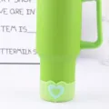 Silicone cup sleeve and tumbler accessories with cute heart design, durable and anti-slip. - Bottle Sleeve / 7.5cm / Green