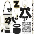 Stanley tumbler accessories set silicone boot strap bow letter charms for 40oz cups - Letter Z