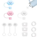 Adorables couvercles de paille en forme de nuage et bouchons anti-fuite pour les grands tasses. - Ensemble de 10 pièces nuage