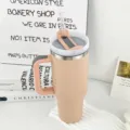 40oz stainless steel insulated tumbler with convenient handle and clear straw for daily outdoor use. - 1.1L-2L / Generation 2 Pink