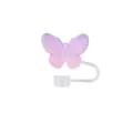 Tappo per cannuccia a farfalla sfumato colorato, copricapo antipolvere in silicone rosa per tazze. - Viola