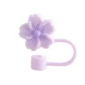 Lila Silikon Kirschblüte Strohhalm Abdeckung 10mm wiederverwendbarer Staubschutz Aufsatz - Lavendel