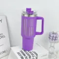 40oz Stainless Steel Insulated Tumbler with Handle Portable Vacuum Travel Mug Purple US Flag - 1.1L-2L / Generation 1 Purple