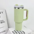 40oz stainless steel insulated tumbler with handle large capacity travel water bottle green - 1.1L-2L / 2nd Gen Light Green