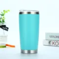 20oz roestvrij staal vacuüm geïsoleerde beker turquoise reismok thermosbeker drinken - 20oz/600ml / Macronblauw
