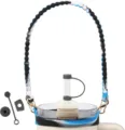 Set cinturino tazza e tappo di paglia in silicone, marmo nero bianco per bicchieri. - Blu nero