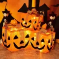 Halloween LED beleuchtete Kuerbis Geschenkschachtel Set leuchtende Party Deko Feiertag - Kürbis