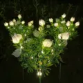 Detailansicht solarbetriebener Garten Blumenleuchten, LED wasserdichte Outdoor Rasenlampe Hof. - Warmweißes Licht (Boxverpackung)