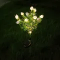 Solar LED Blumen Gartenleuchte Aussen wasserdichte dekorative Rasenlampe fuer Hof Garten Weg - Warmweißes Licht (Beutelverpackung)