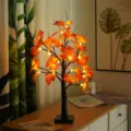 Dekorative LED Ahornblatt Baumleuchte fuer gemuetliche Herbsturlaub Heim Tischbeleuchtung. - 24 LED - Dual-Use Ahornblatt-Baumlampe