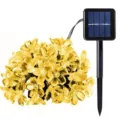 Guirnalda de luces solares LED con flores de cerezo para decoración de jardín exterior. - Luces de 12m 100 LED - Energía solar / Blanco cálido